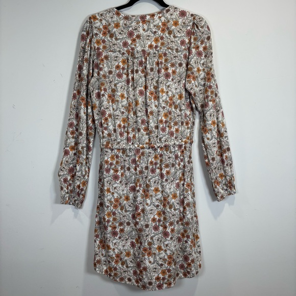 Denver Hayes Autum Floral Tie Waist Elastic Long Sleeves Size M Pockets Boho - Picture 8 of 15